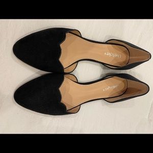 Limelight black velvet flats